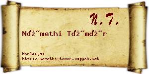 Némethi Tömör névjegykártya